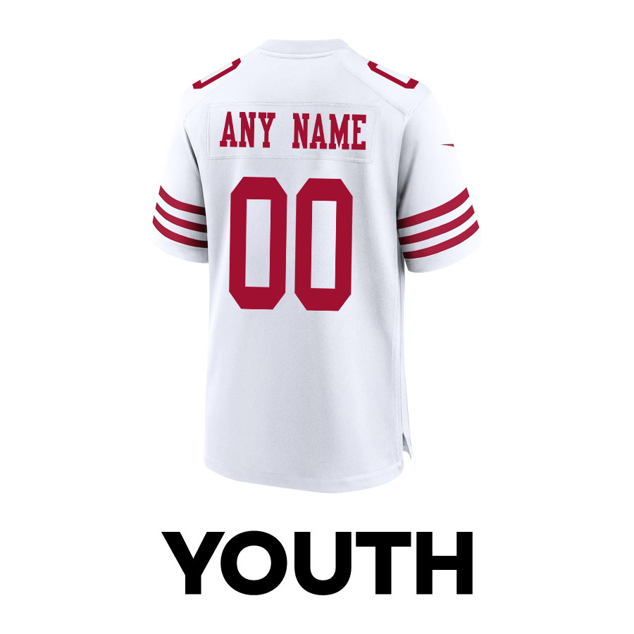 San Francisco 49ers Super Bowl LVIII Patch Game YOUTH Custom Jersey - White JS3080 nicesnker - Image 3