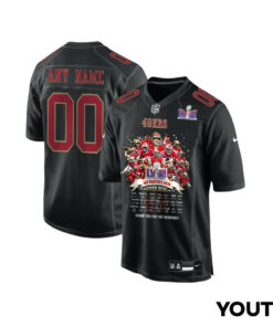 San Francisco 49ers Super Bowl LVIII Thanks For Memories Fashion Game Custom YOUTH Jersey - Carbon Black JS3049 nicesnker