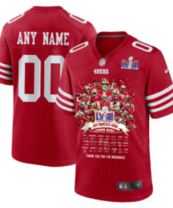San Francisco 49ers Super Bowl LVIII Thanks For Memories Game Custom Men Jersey - Scarlet JS2452 nicesnker