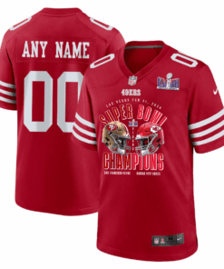 San Francisco 49ers vs. Kansas City Chiefs Super Bowl LVIII Matchup Game Custom Men Jersey - Scarlet JS9551 nicesnker