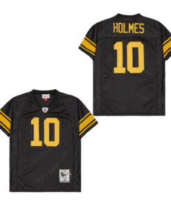 Santonio Holmes 10 Pittsburgh Steelers Retro Throwback Men Jersey - Black JS6462 nicesnker