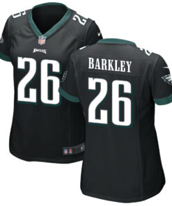 Saquon Barkley 26 Philadelphia Eagles Alternate Game Women Jersey - Black JS6654 nicesnker