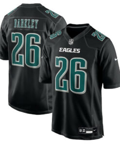 Saquon Barkley 26 Philadelphia Eagles Fashion Game Men Jersey - Carbon Black JS3974 nicesnker
