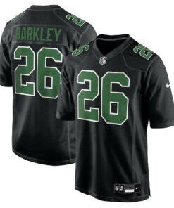 Saquon Barkley 26 Philadelphia Eagles Fashion Game Men Jersey - Carbon Black/Kelly Green JS1931 nicesnker