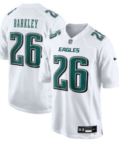 Saquon Barkley 26 Philadelphia Eagles Fashion Game Men Jersey - Tundra White JS4135 nicesnker
