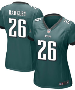 Saquon Barkley 26 Philadelphia Eagles Game Women Jersey - Midnight Green JS1408 nicesnker