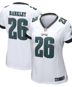 Saquon Barkley 26 Philadelphia Eagles Game Women Jersey - White JS5204 nicesnker