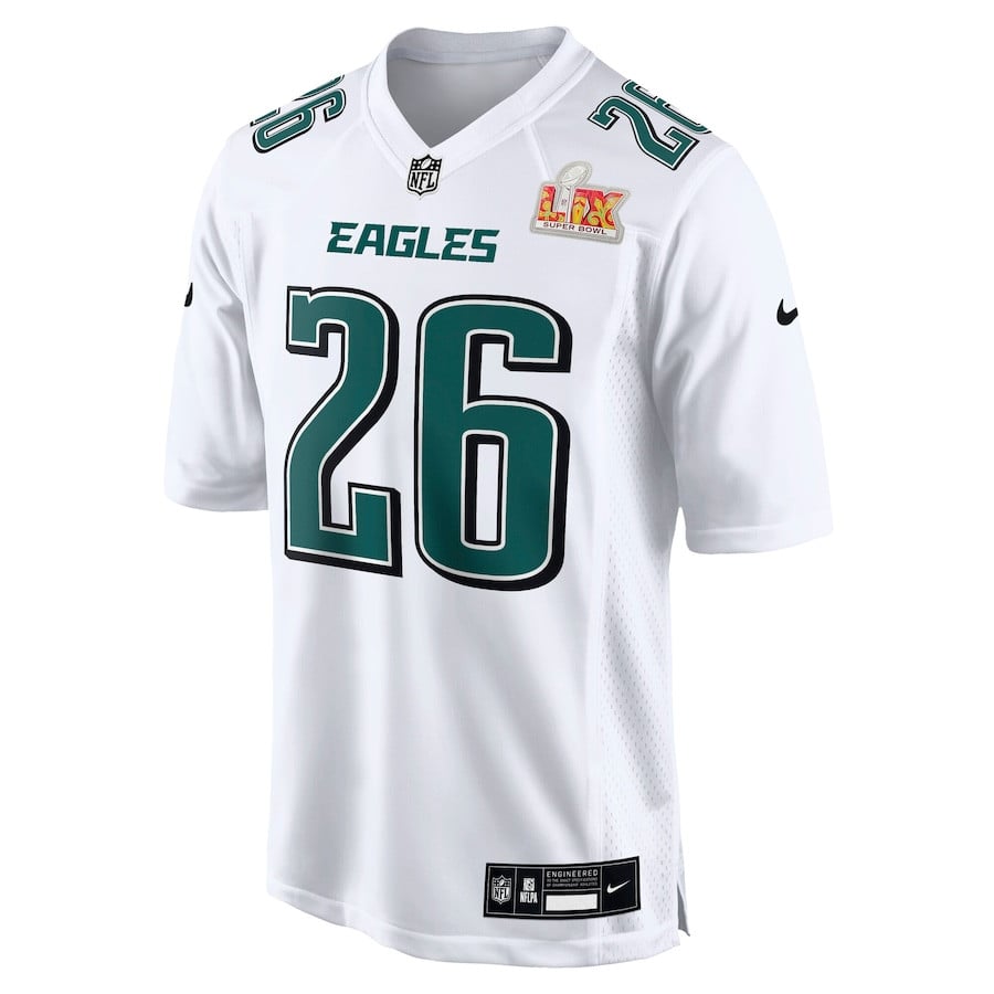 Saquon Barkley 26 Philadelphia Eagles Super Bowl LIX Fashion Game Player Jersey - Tundra White JS7934 nicesnker - Image 2