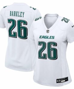 Saquon Barkley 26 Philadelphia Eagles Women's Fashion Game Jersey - Tundra White JS4900 nicesnker