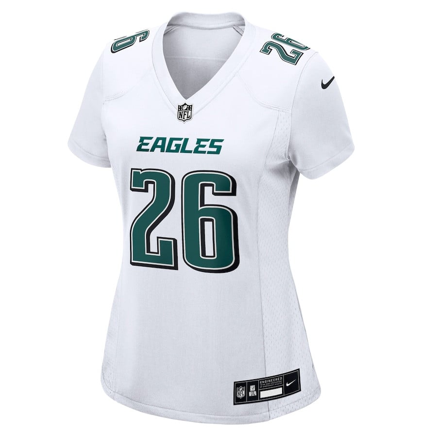 Saquon Barkley 26 Philadelphia Eagles Women's Fashion Game Jersey - Tundra White JS4900 nicesnker - Image 2