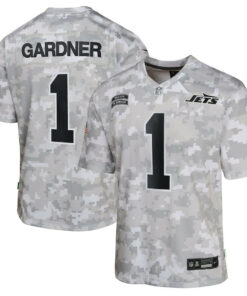 Sauce Gardner 1 New York Jets 2024 Salute to Service Game YOUTH Jersey - Arctic Camo JS9753 nicesnker