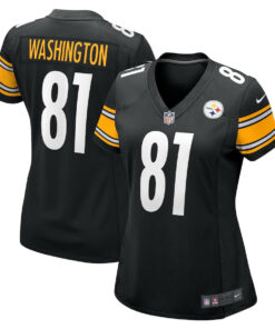 Scotty Washington 81 Pittsburgh Steelers Women's Game Jersey - Black JS8382 nicesnker
