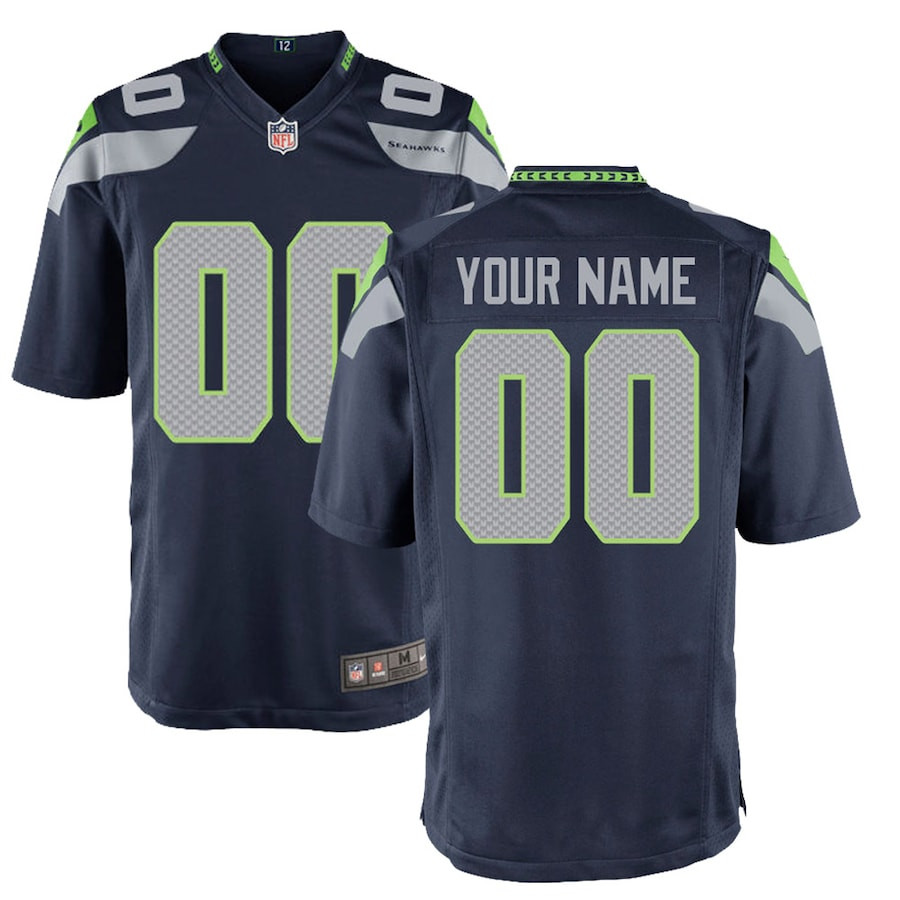 Seattle Seahawks YOUTH Custom Game Jersey - College Navy JS5108 nicesnker