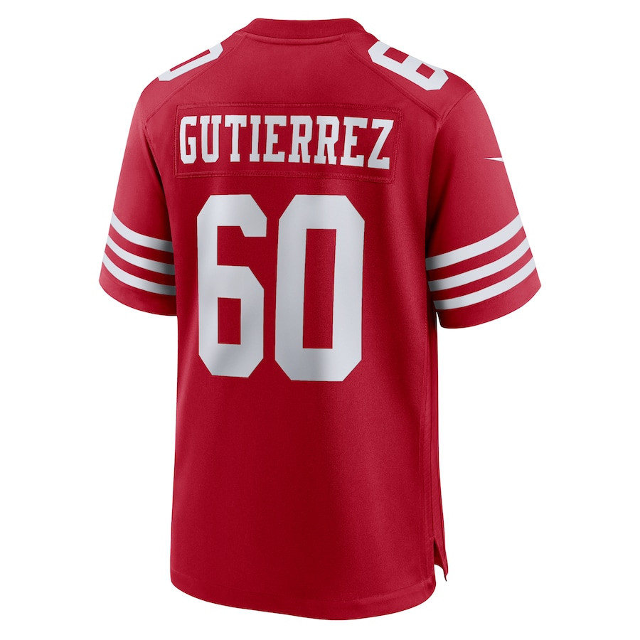Sebastian Gutierrez 60 San Francisco 49ers Team Game Men Jersey - Scarlet JS7827 nicesnker - Image 3