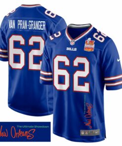 Sedrick Van Pran-Granger 62 Buffalo Bills Super Bowl LIX Champions Patch 'New Orleans - The Ultimate Showdown' EMBROIDERED Game Men Jersey - Royal JS1888 nicesnker