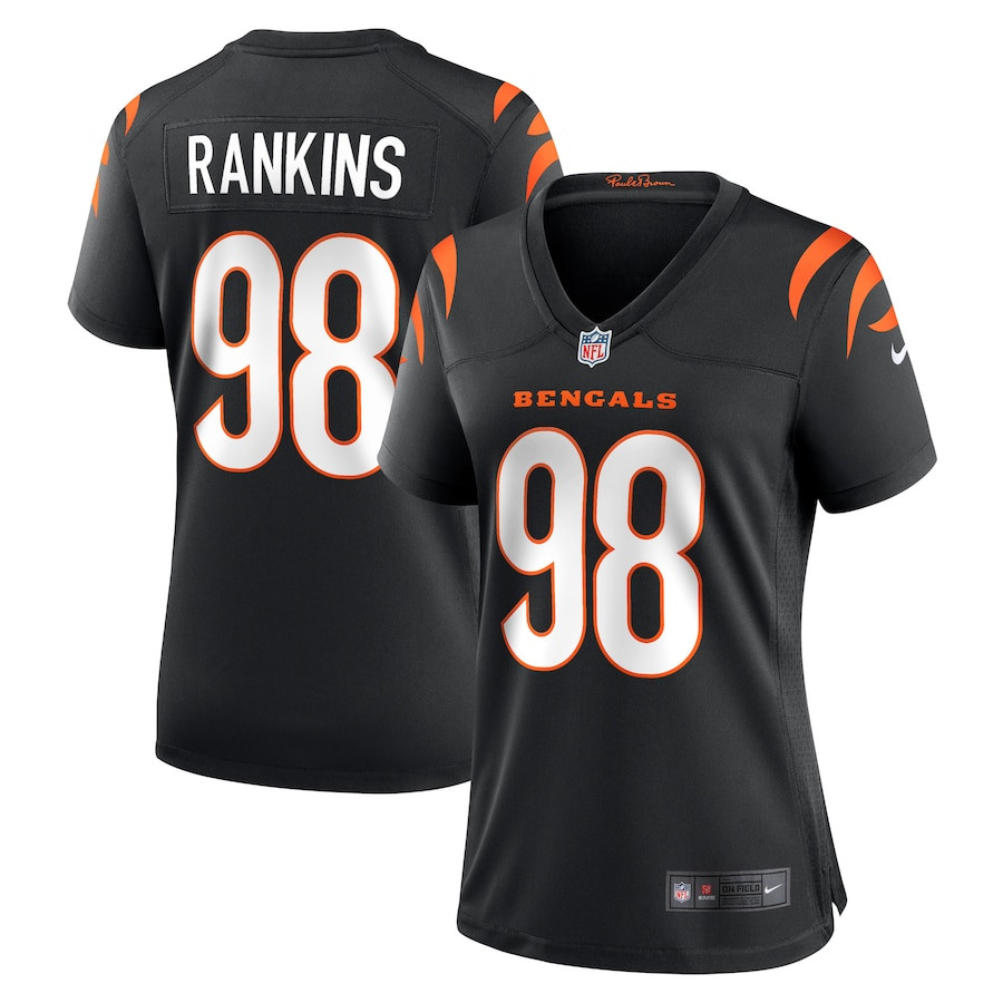 Sheldon Rankins 98 Cincinnati Bengals Women's Game Jersey - Black JS9749 nicesnker
