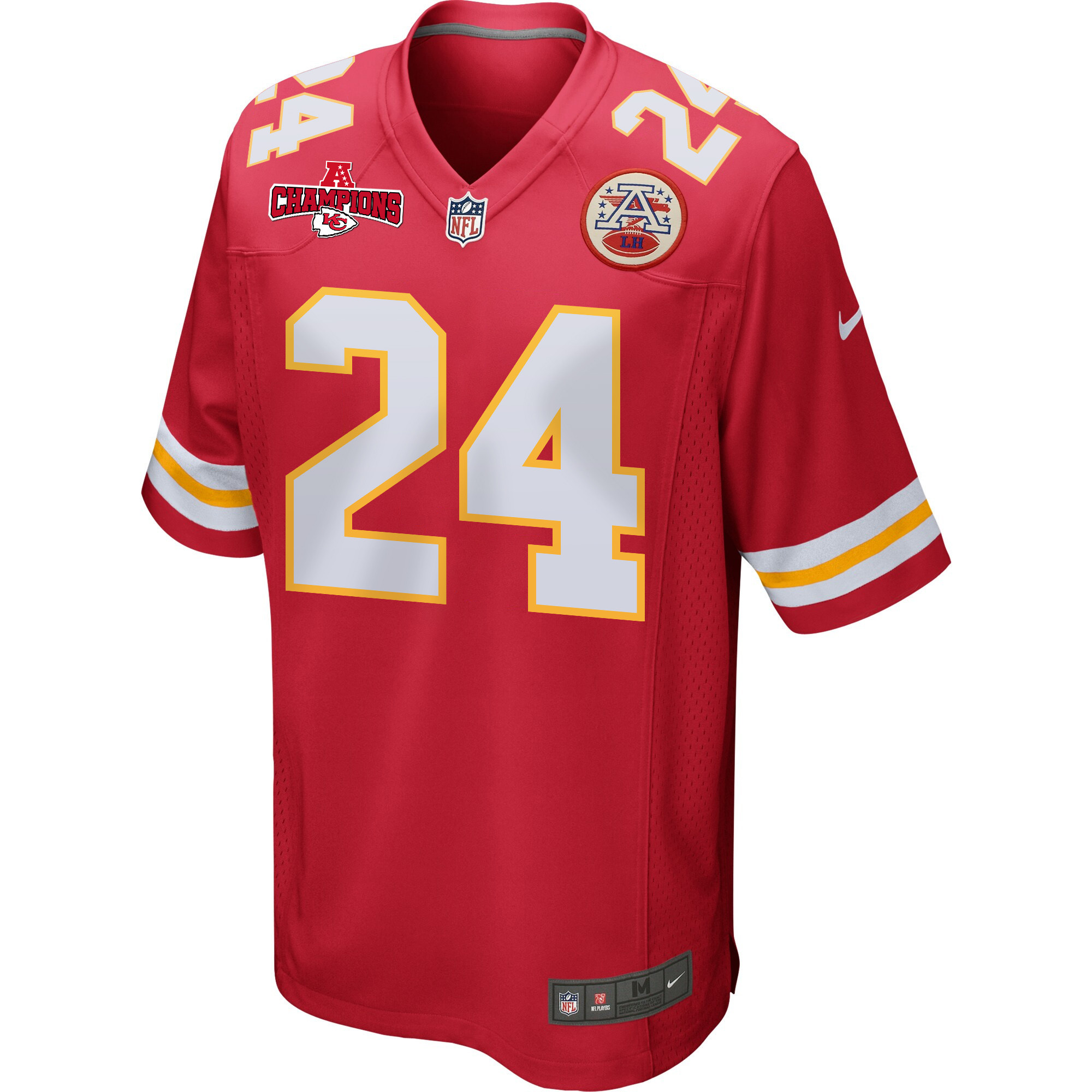 Skyy Moore 24 Kansas City Chiefs AFC Champions Patch Game Men Jersey - Red JS2183 nicesnker - Image 2