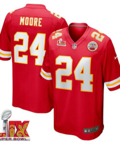 Skyy Moore #24 Kansas City Chiefs Super Bowl LIX Jersey - Men's - Red JS2711 nicesnker