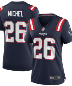 Sony Michel 26 New England Patriots Women Game Jersey - Navy JS9557 nicesnker