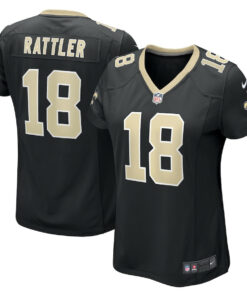 Spencer Rattler 18 New Orleans Saints Women's Game Jersey - Black JS6744 nicesnker