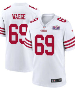 Spencer Waege 69 San Francisco 49ers Super Bowl LVIII Patch Game Men Jersey - White JS6642 nicesnker
