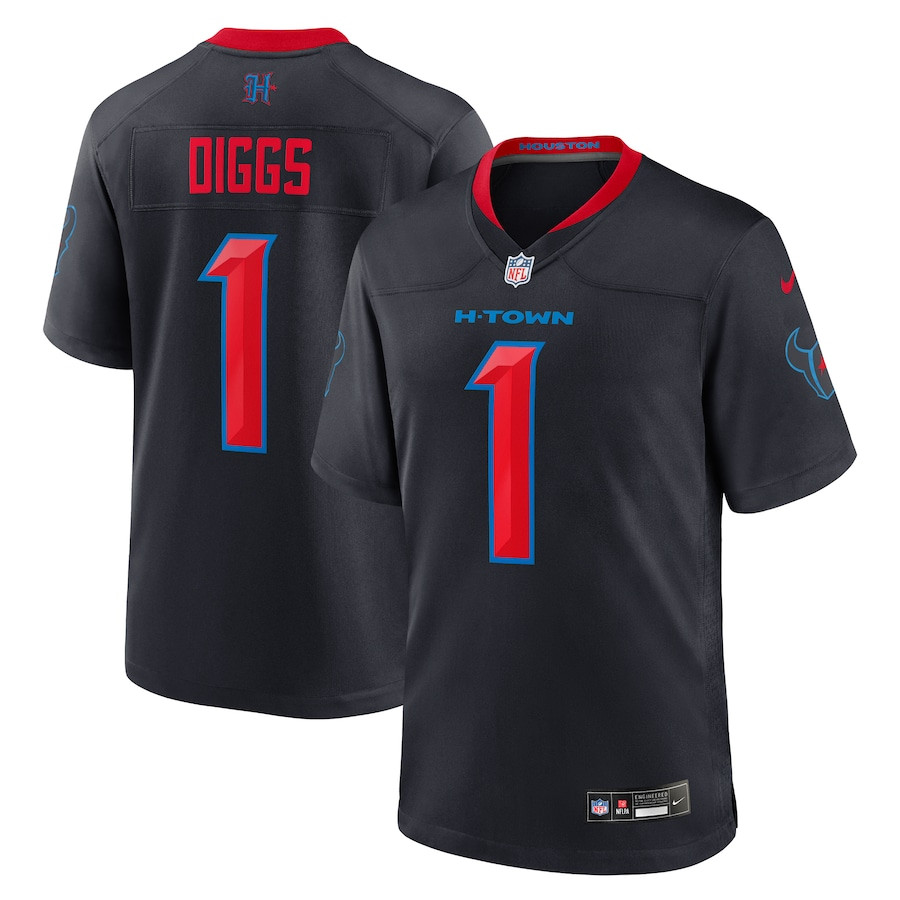 Stefon Diggs 1 Houston Texans Alternate Game Men Jersey - Navy JS9852 nicesnker
