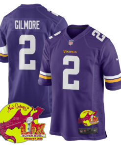 Stephon Gilmore 2 Minnesota Vikings Super Bowl LIX New Orleans Patch Game Men Jersey - Purple JS9401 nicesnker