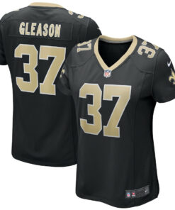 Steve Gleason 37 New Orleans Saints Women Game Retired Jersey - Black JS1302 nicesnker