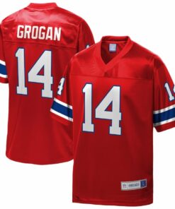 Steve Grogan 14 New England Patriots Pro Line Vintage Men Retired Jersey - Red JS7073 nicesnker