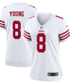 Steve Young 8 San Francisco 49ers Women Retired Game Jersey - White JS3032 nicesnker