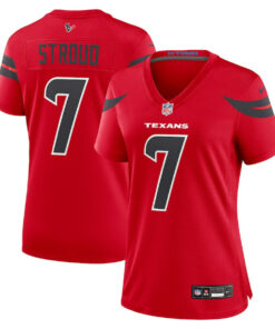 Stroud 7 Houston Texans Women Alternate Game Jersey - Red JS2877 nicesnker