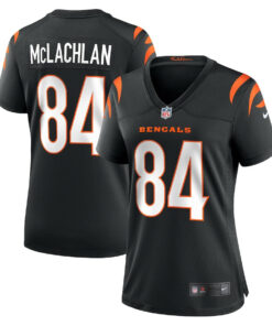 Tanner McLachlan 84 Cincinnati Bengals Women's Game Jersey - Black JS3428 nicesnker