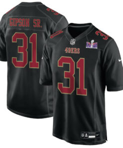 Tashaun Gipson Sr. 31 San Francisco 49ers Super Bowl LVIII Patch Fashion Game Men Jersey - Carbon Black JS9521 nicesnker