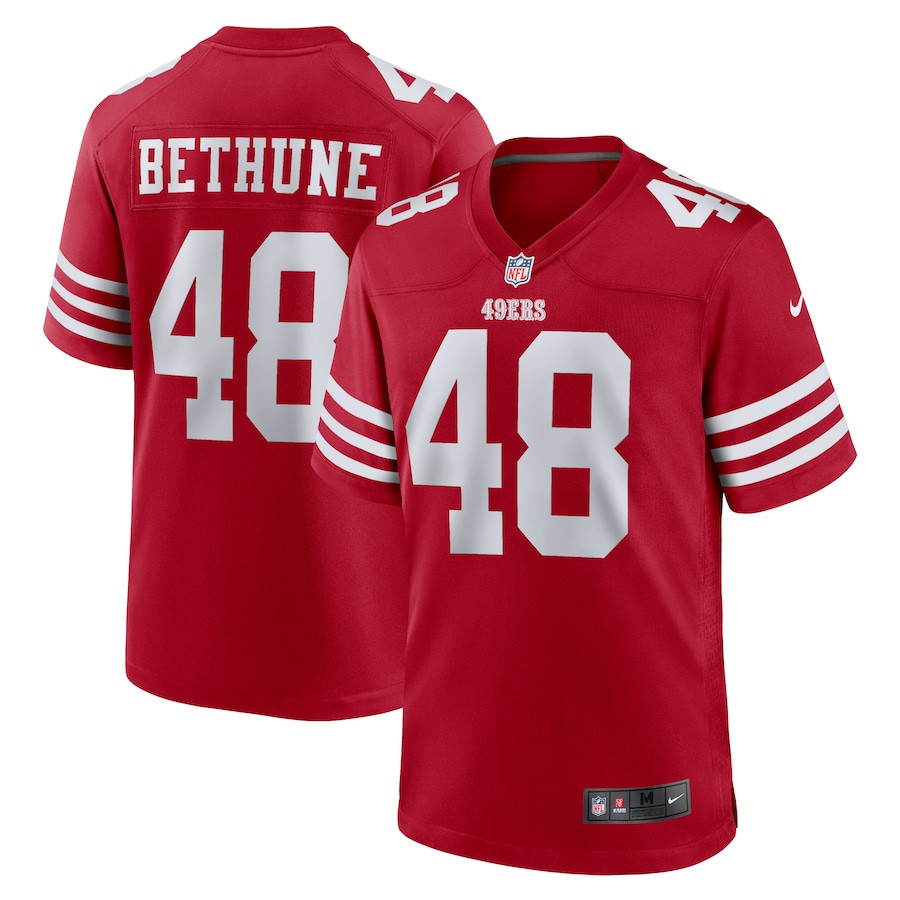 Tatum Bethune 48 San Francisco 49ers Game Men Jersey - Scarlet JS8885 nicesnker