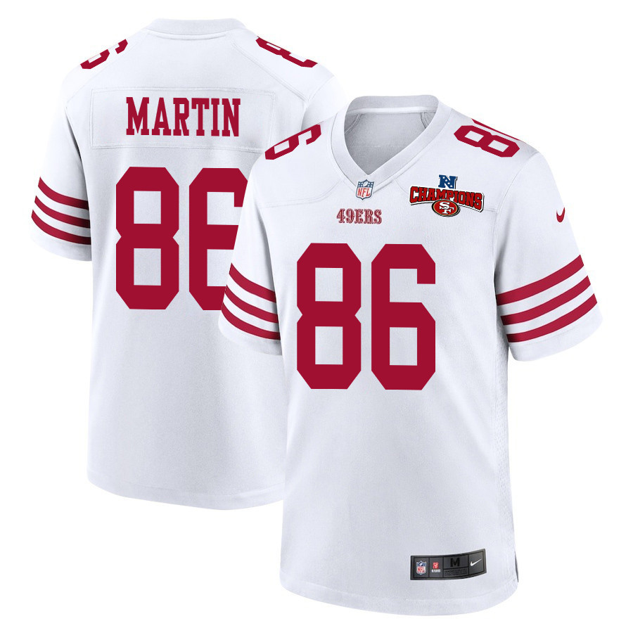Tay Martin 86 San Francisco 49ers NFC Champions Patch Game Men Jersey - White JS6811 nicesnker