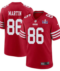 Tay Martin 86 San Francisco 49ers Super Bowl LVIII Patch Game Men Jersey - Scarlet JS8533 nicesnker