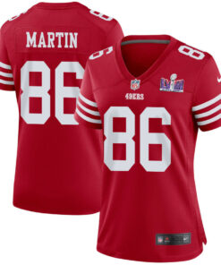Tay Martin 86 San Francisco 49ers Super Bowl LVIII Patch Game Women Jersey - Scarlet JS9848 nicesnker