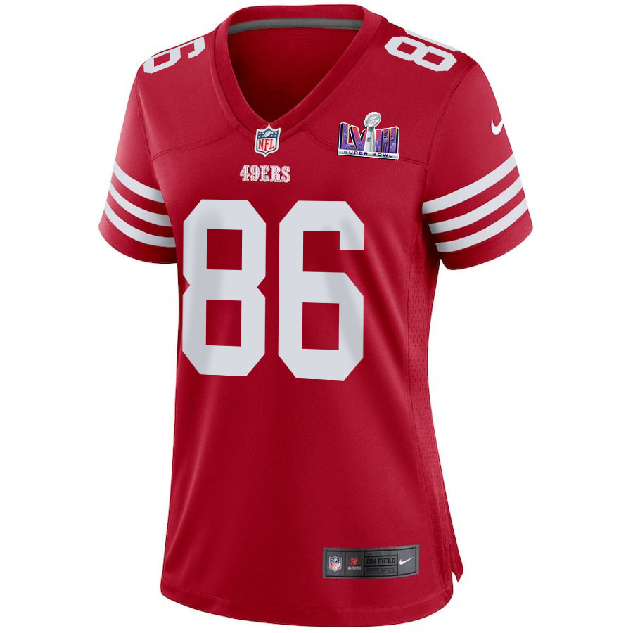 Tay Martin 86 San Francisco 49ers Super Bowl LVIII Patch Game Women Jersey - Scarlet JS9848 nicesnker - Image 2