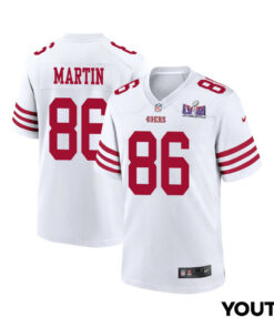 Tay Martin 86 San Francisco 49ers Super Bowl LVIII Patch Game YOUTH Jersey - White JS4689 nicesnker