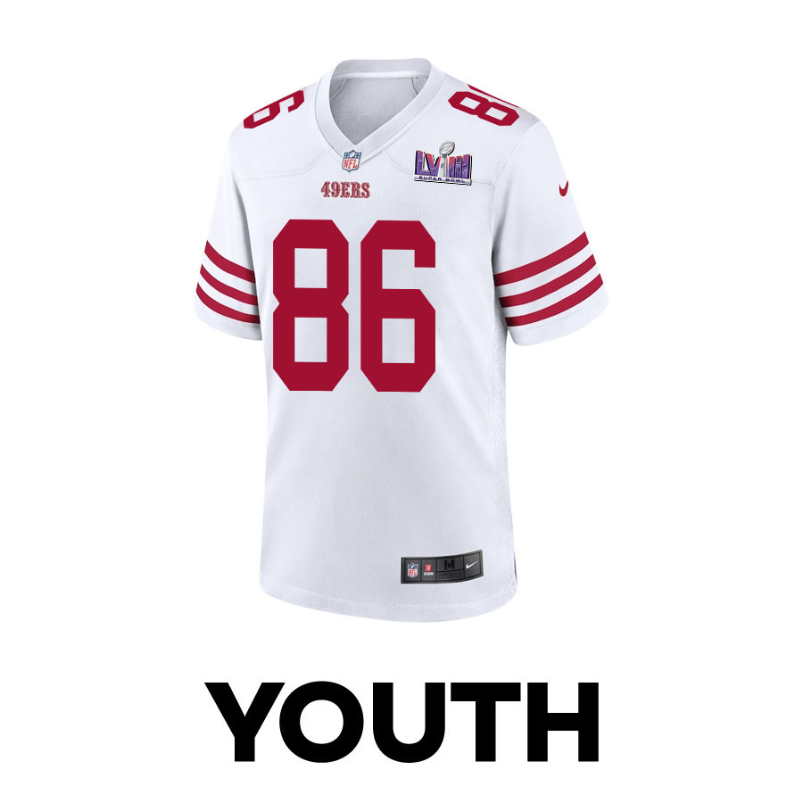 Tay Martin 86 San Francisco 49ers Super Bowl LVIII Patch Game YOUTH Jersey - White JS4689 nicesnker - Image 2