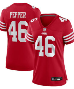 Taybor Pepper 46 San Francisco 49ers Women's Game Jersey - Scarlet JS9798 nicesnker