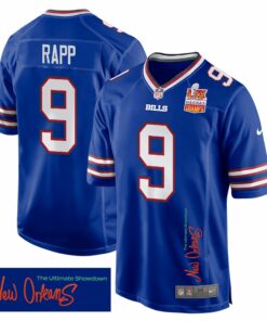 Taylor Rapp 9 Buffalo Bills Super Bowl LIX Champions Patch 'New Orleans - The Ultimate Showdown' EMBROIDERED Game Men Jersey - Royal JS7140 nicesnker