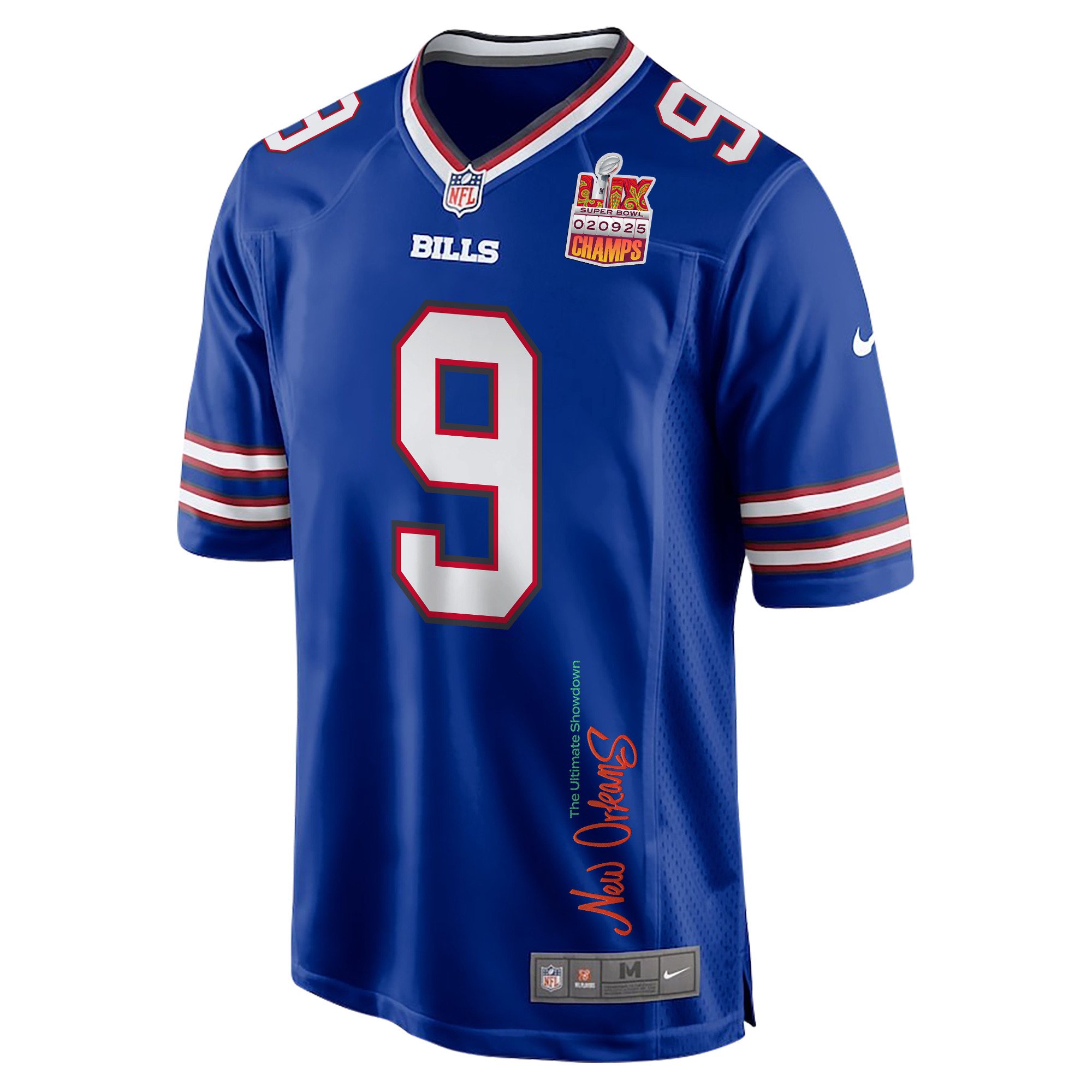 Taylor Rapp 9 Buffalo Bills Super Bowl LIX Champions Patch 'New Orleans - The Ultimate Showdown' EMBROIDERED Game Men Jersey - Royal JS7140 nicesnker - Image 3