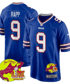 Taylor Rapp 9 Buffalo Bills Super Bowl LIX New Orleans Patch Game Men Jersey - Royal JS9319 nicesnker