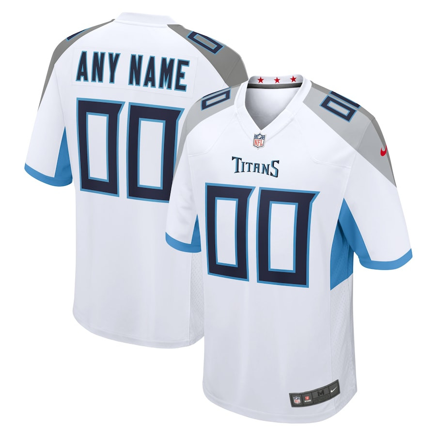 Tennessee Titans Men Custom Game Jersey - White JS5010 nicesnker