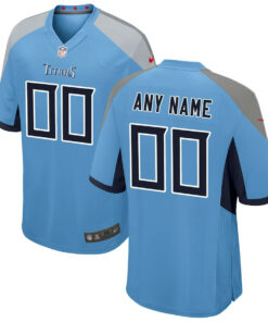 Tennessee Titans YOUTH Alternate Custom Game Jersey - Light Blue JS3150 nicesnker