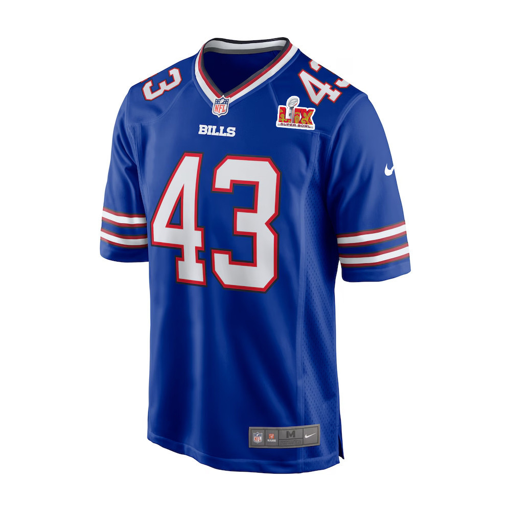 Terrel Bernard #43 Buffalo Bills Super Bowl LIX Jersey - Men's - Royal JS6914 nicesnker - Image 2