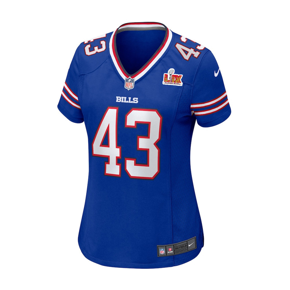 Terrel Bernard #43 Buffalo Bills Super Bowl LIX Women's Jersey - Royal JS4381 nicesnker - Image 2