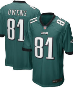 Terrell Owens 81 Philadelphia Eagles Men Game Retired Jersey - Midnight Green JS2192 nicesnker