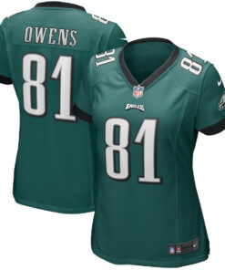 Terrell Owens 81 Philadelphia Eagles Women Game Retired Jersey - Midnight Green JS2587 nicesnker